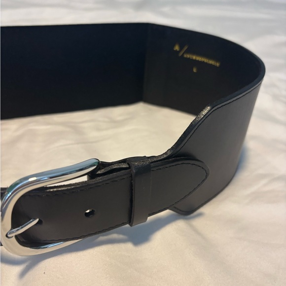 Anthropologie Black Belt with Silver Buckle - Picture 2 of 5